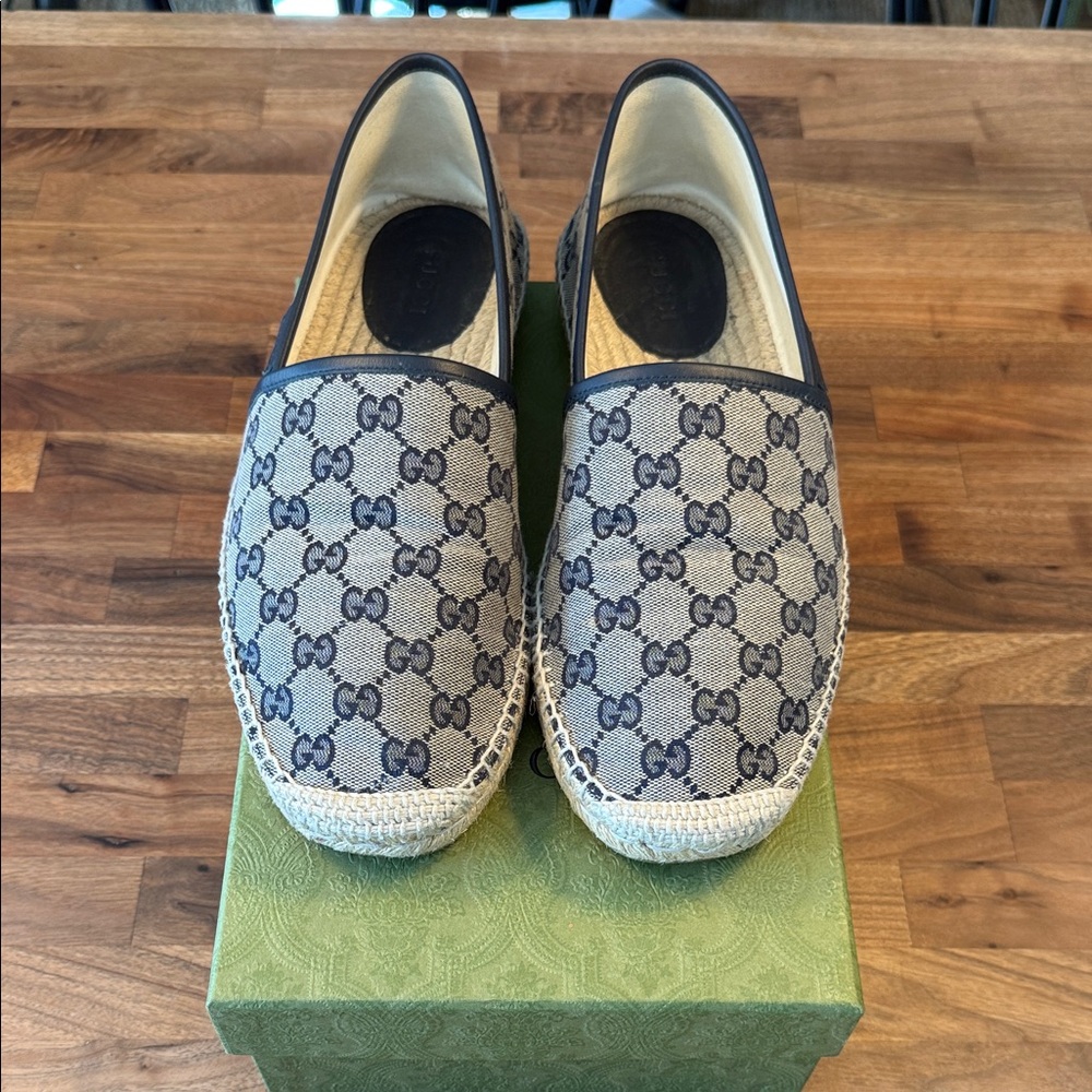 Gucci Beige and Blue Espadrilles